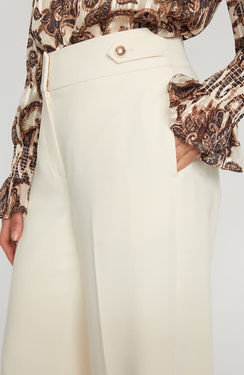 Shop Elie Tahari The Angelica Wide Leg Pants In Ivory Cream