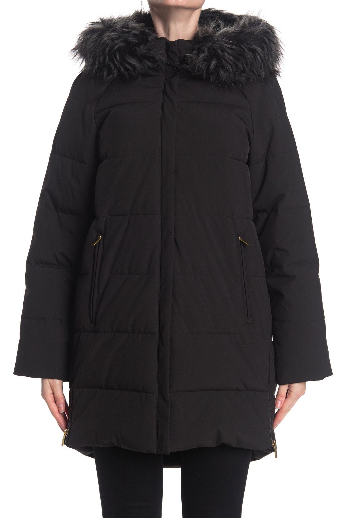 Donna Karan | Quilted Faux Fur Hood Puffer Jacket | Nordstrom Rack