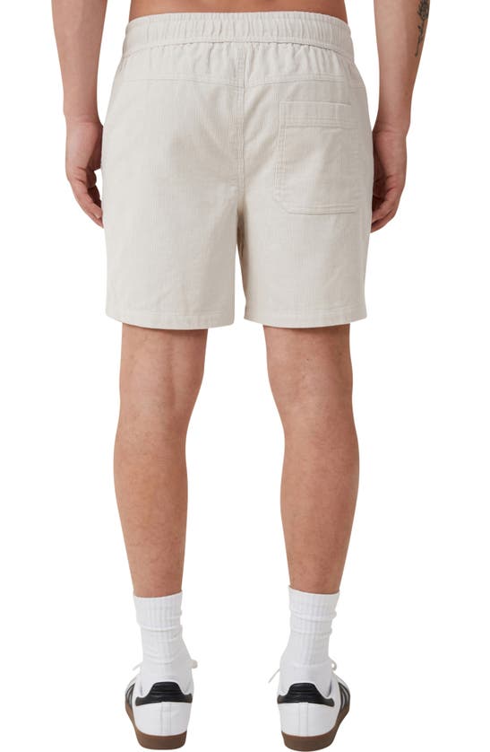 Shop Cotton On Easy Cotton Blend Drawstring Shorts In Bone Corduroy