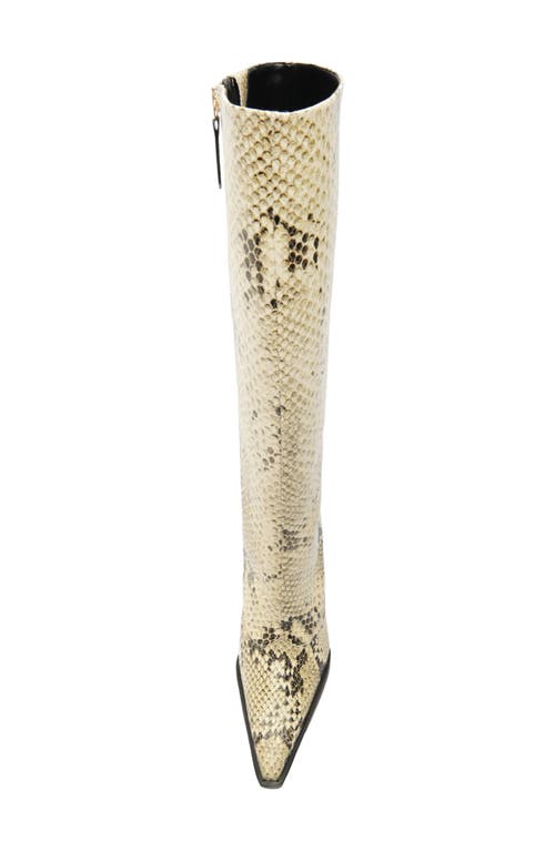 Shop Schutz Raffaela Up Block Pointed Toe Knee High Boot In Animal Print