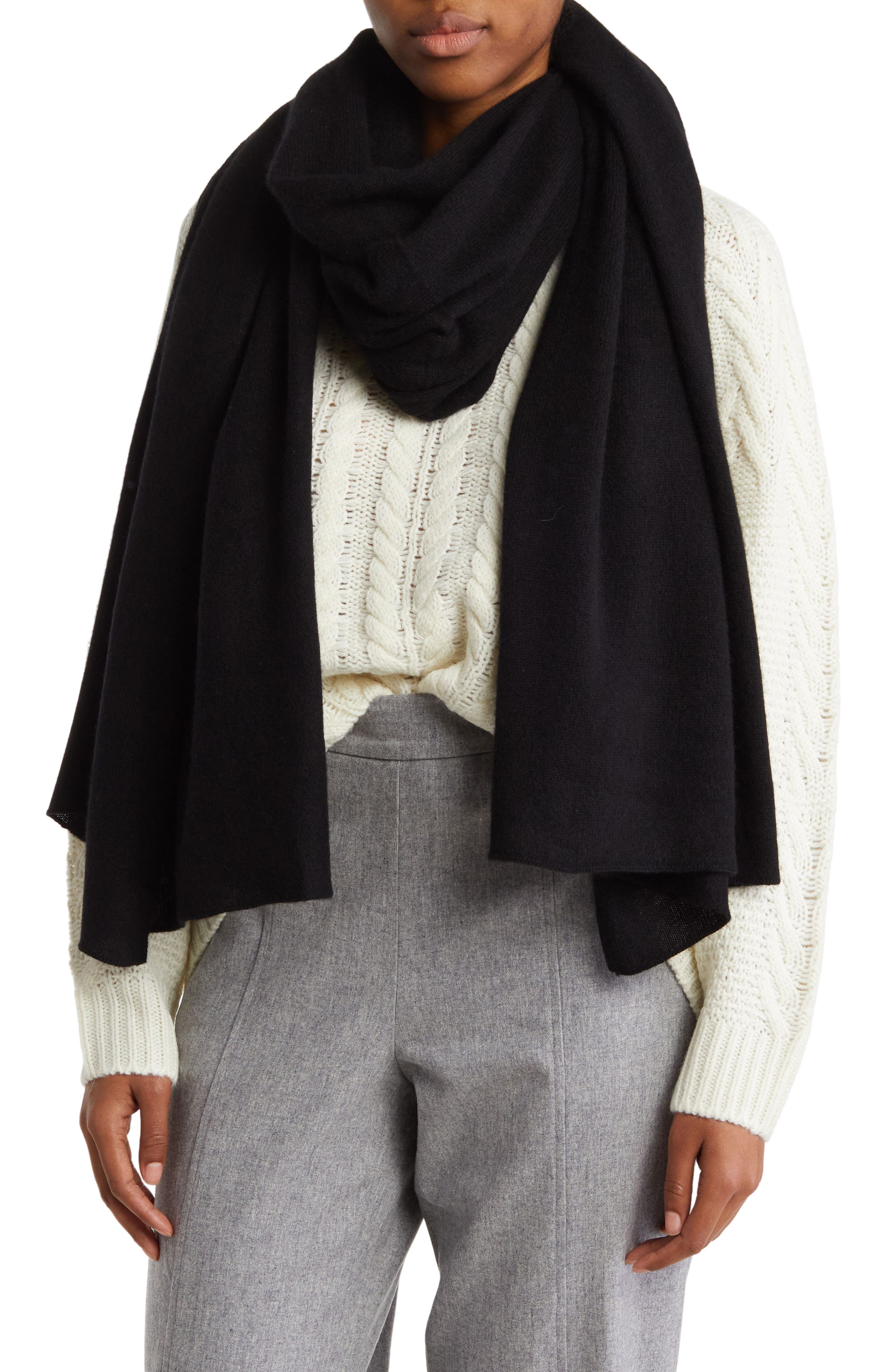 nordstrom black cashmere scarf