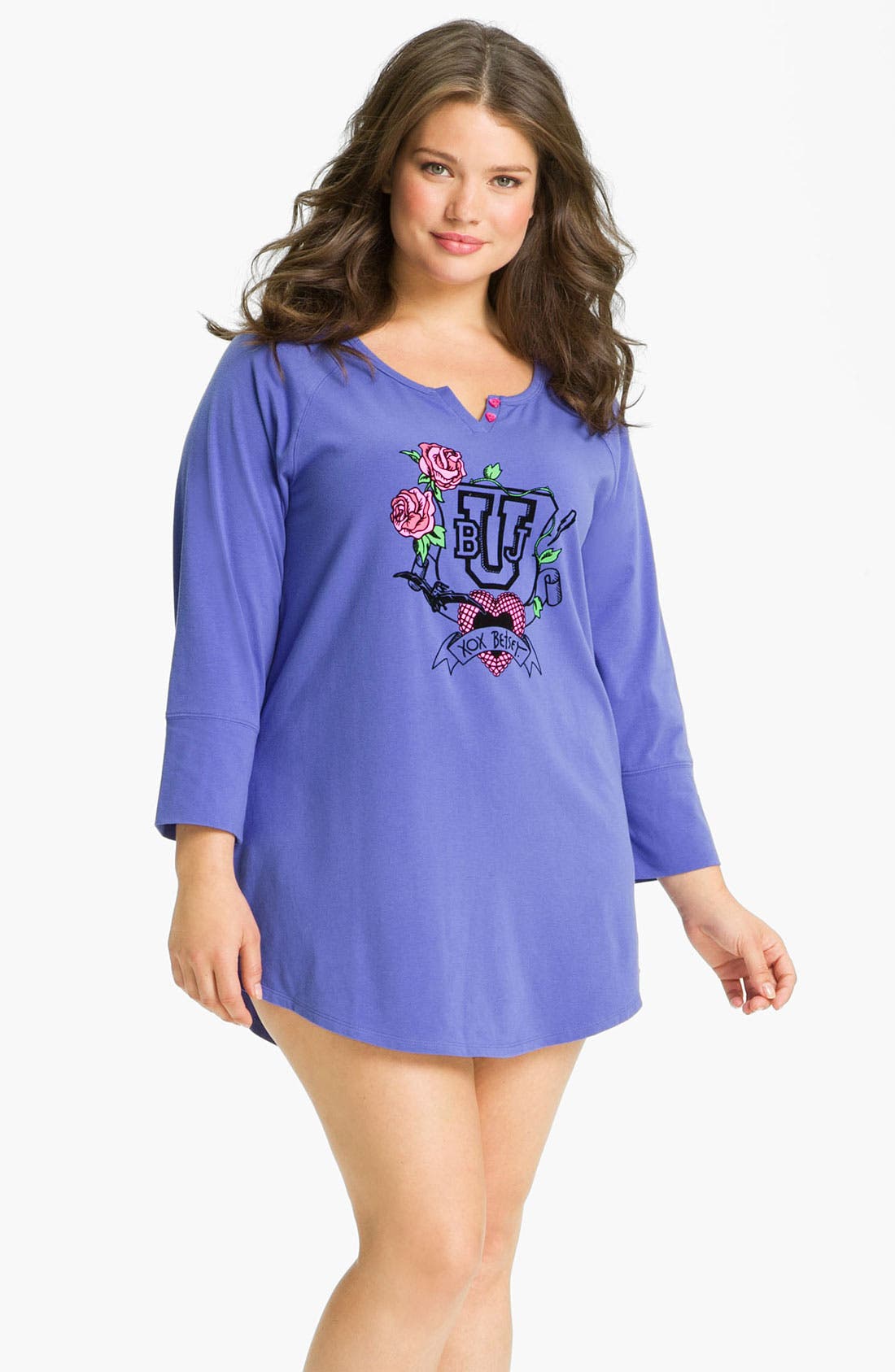 Betsey Johnson Stretch Cotton Sleep Shirt (Plus) Nordstrom