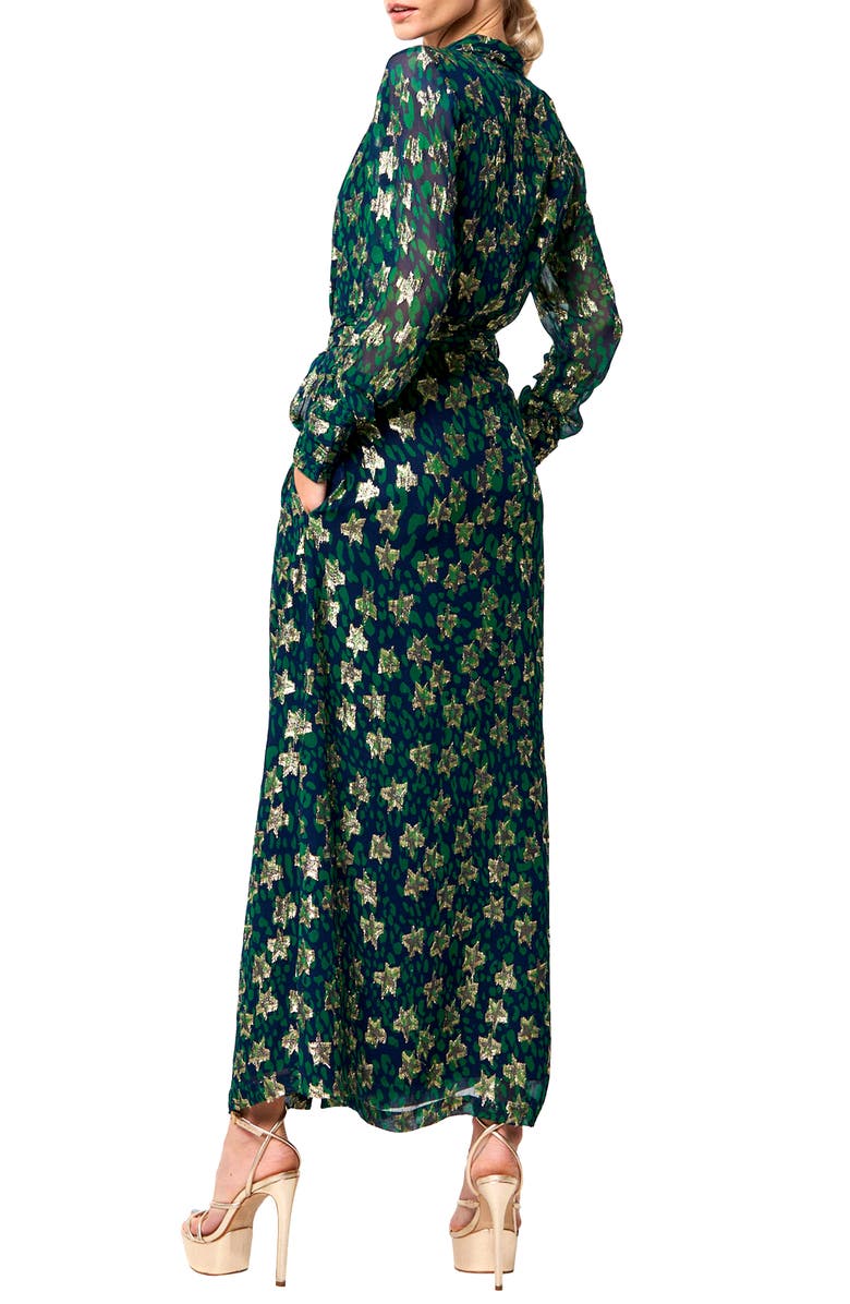 CIEBON Jynai Long Sleeve Shirtdress, Alternate, color, Navy Green