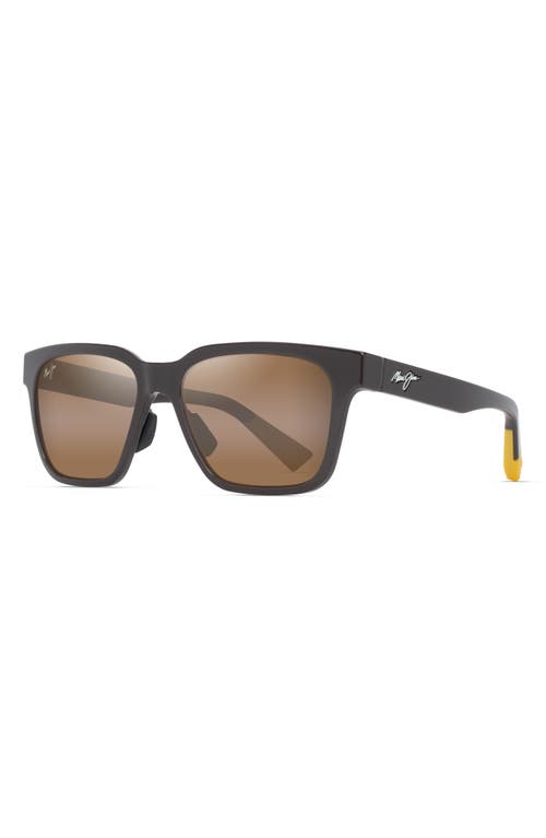 Shop Maui Jim Punkikai 56mm Polarizedplus2® Square Sunglasses In Shiny Brown