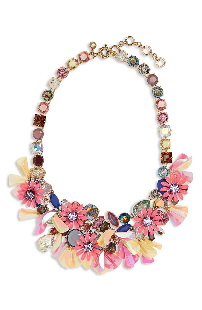 J.Crew Crystal Flower Statement Necklace | Nordstrom