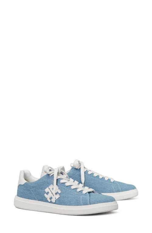 Shop Tory Burch Howell Court Sneaker In Light Denim/titanium White