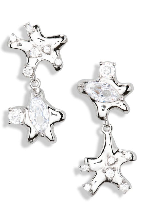 Shop Collina Strada Star Dangle Drop Earrings In Silver/clear