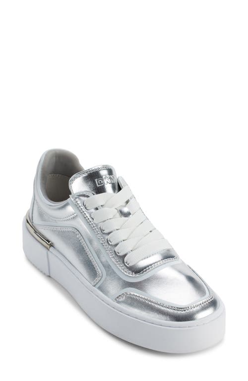 Dkny Baylor Platform Sneaker In Silver/white