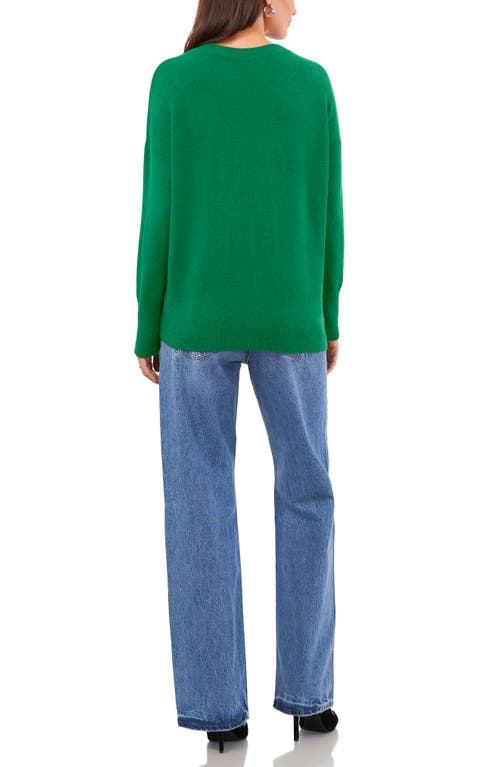 Shop Vince Camuto Drop Shoulder V-neck Sweater In Electric Green