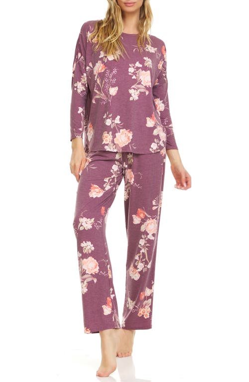 Flora Nikrooz Kathy Floral Pajamas in Plum