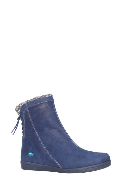 Aryana Faux Fur & Wool Lined Boot in Blue Distress