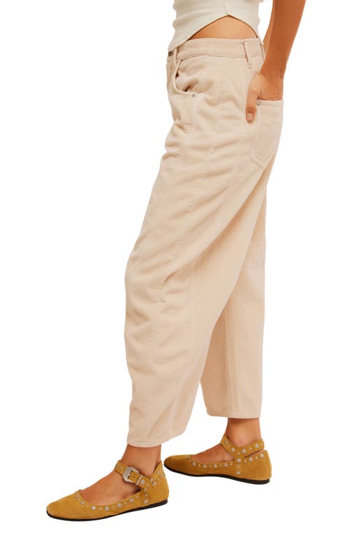 Shop Free People Good Luck Barrel Leg Corduroy Pants In Crystal Grey