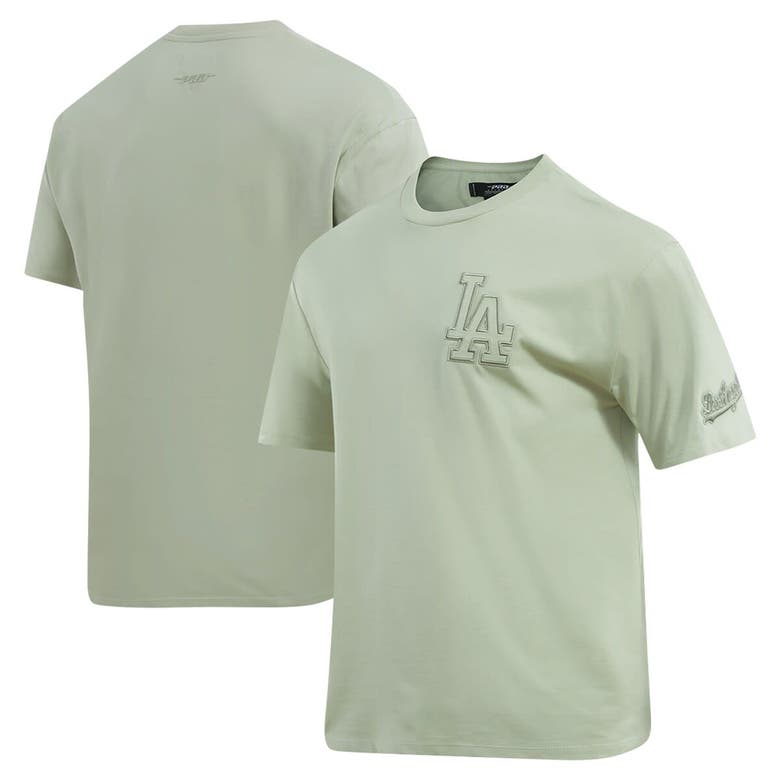 Shop Pro Standard Mint Los Angeles Dodgers Neutral Cj Dropped Shoulders T-shirt