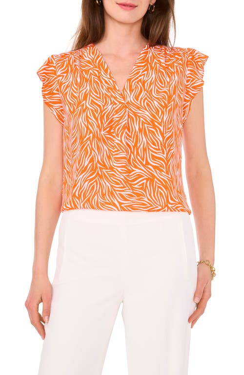 CHAUS CHAUS PRINT FLUTTER SLEEVE BLOUSE 
