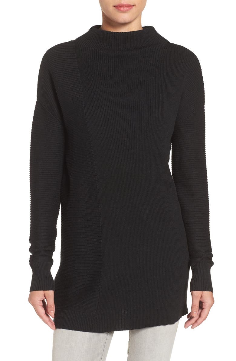 Halogen® Rib Knit Funnel Neck Tunic | Nordstrom