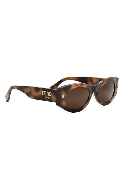 Shop Fendi ' Roma 52mm Oval Sunglasses In Blonde Havana/brown