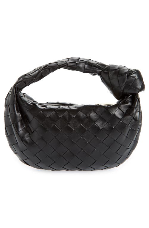 Bottega Veneta Mini Jodie Leather Hobo In Black/ Gold