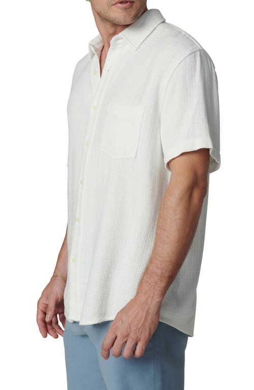 Joe's Scott Short Sleeve Linen Blend Button-up Shirt In White Dobby