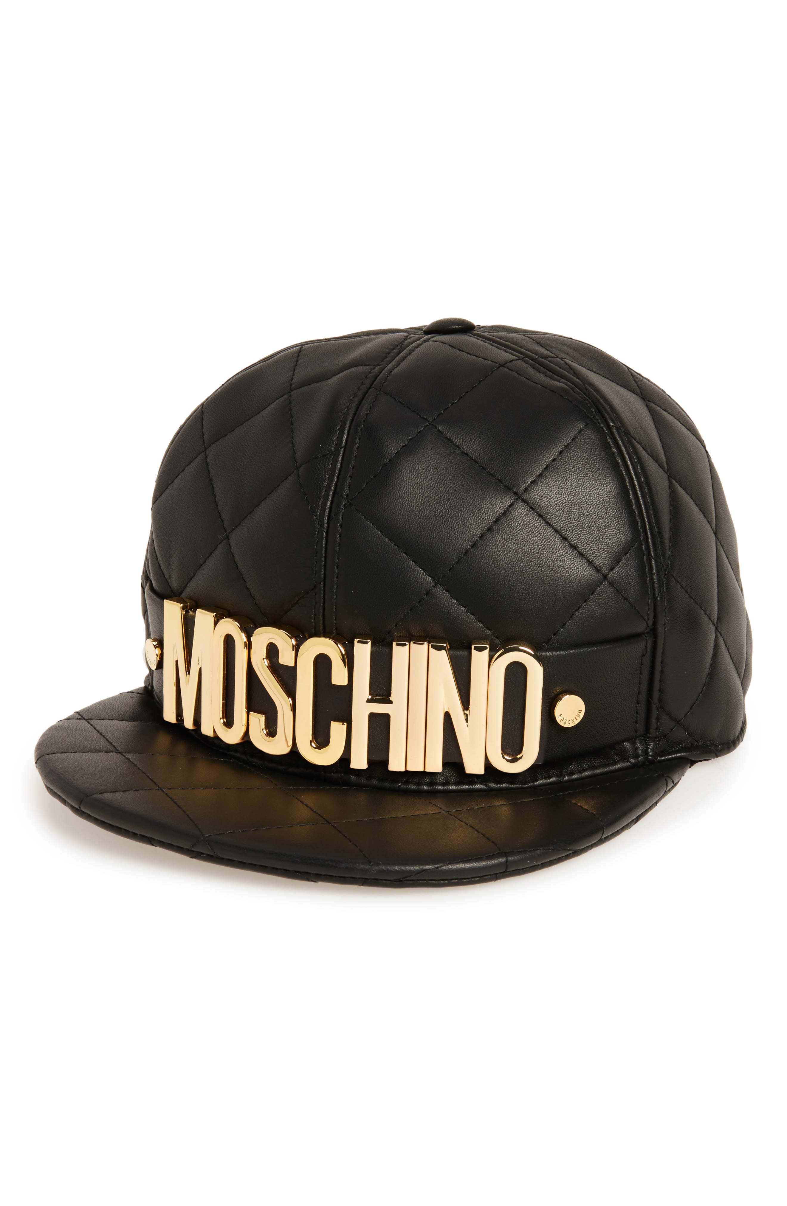 moschino leather hat