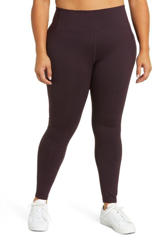 Zella Studio Luxe High Waist Pocket Leggings In Purple Nebula