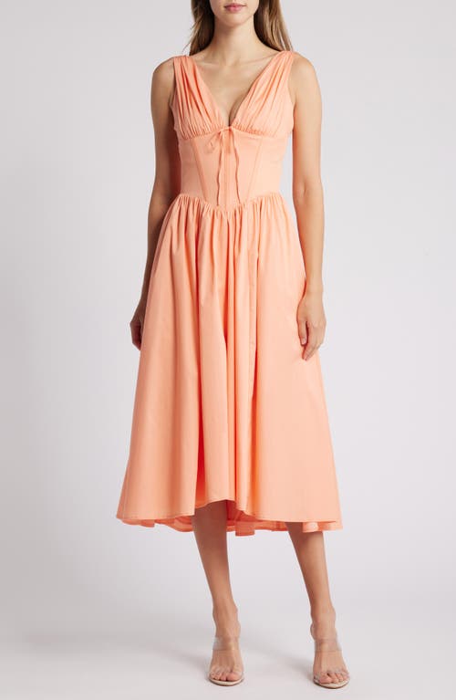 House Of Cb Emmelina Corset Bodice Cocktail Dress In Papaya Punch