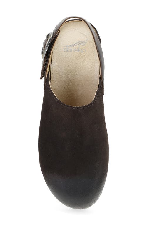 Shop Dansko Merrin Slingback Clog In Chocolate Burnished Suede