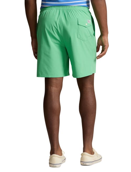 Shop Polo Ralph Lauren Traveler Swim Trunks In Classic Kelly