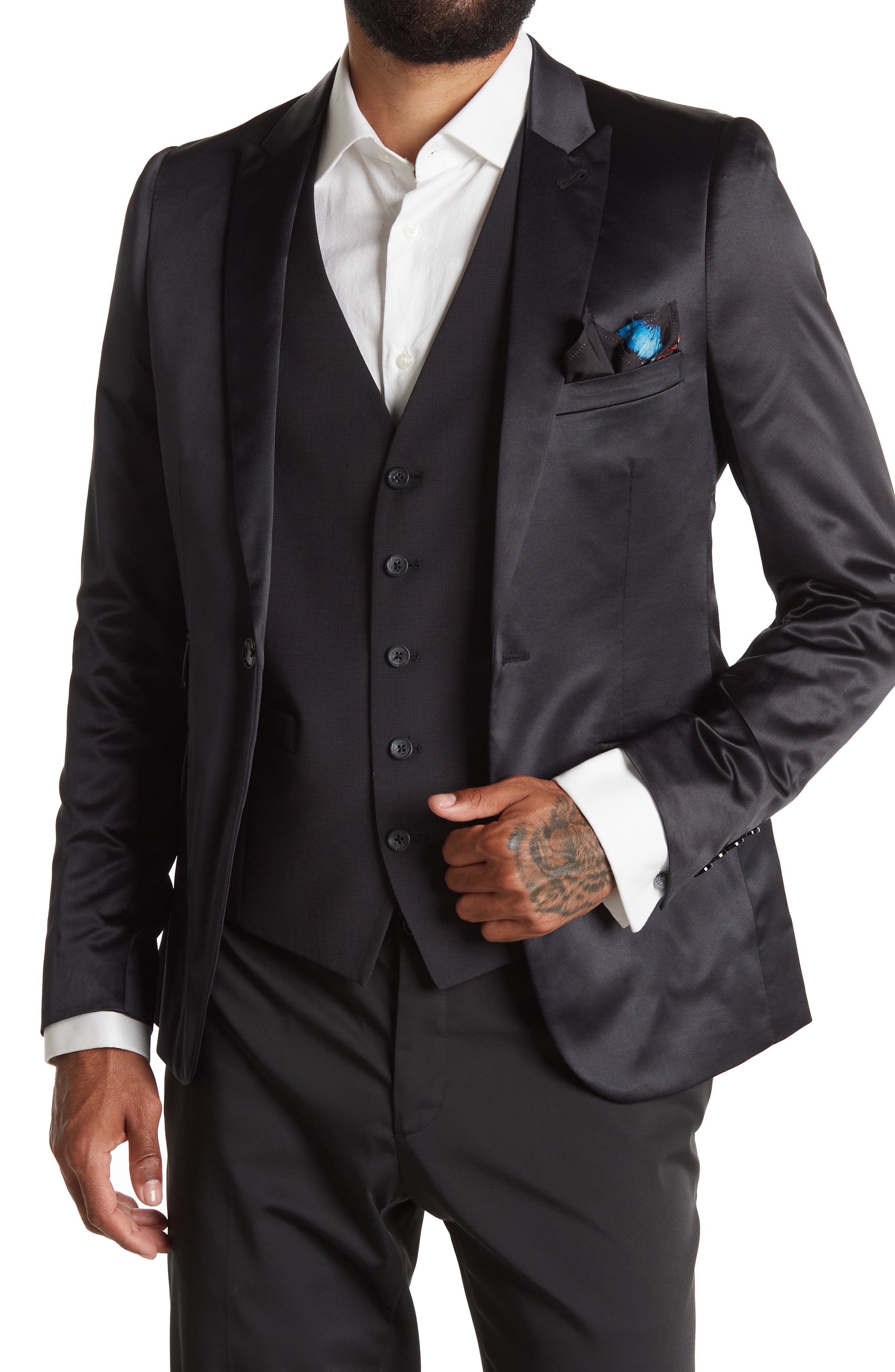 one button tuxedo jacket