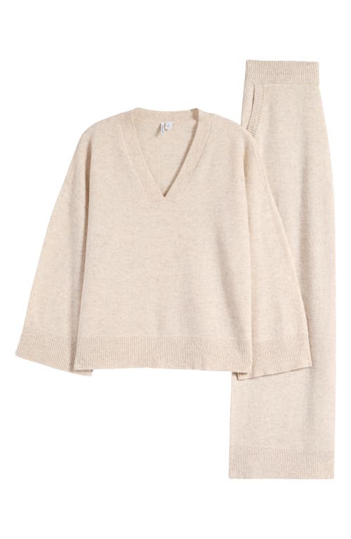 Nordstrom Cashmere Pajamas In Beige Oatmeal Heather