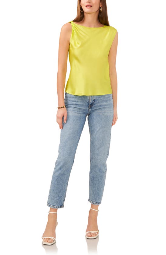 Shop Vince Camuto Twist Shoulder Sleeveless Top In Lime Pop