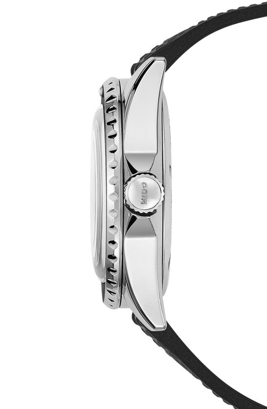 Shop Mido Ocean Star Tribute Gradient Rubber Strap Watch, 40.5mm In Black/ Red Gradient