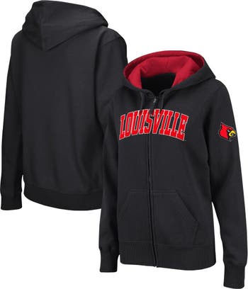COLOSSEUM Women's Colosseum Black Louisville Cardinals Arched Name Full-Zip  Hoodie