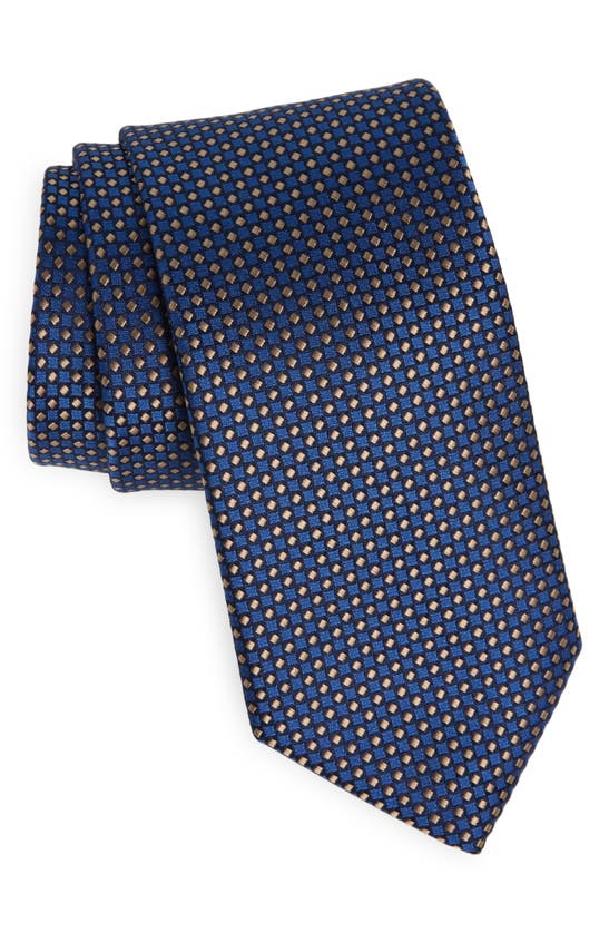 Tommy Hilfiger Micro Neat Dot Tie In Navy/ Taupe