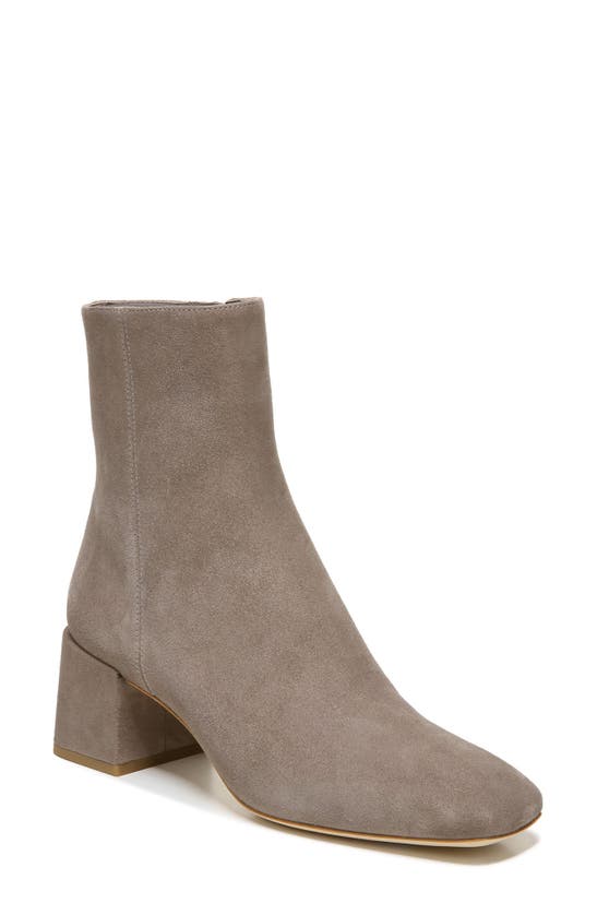Vince Kaye Suede Zip Booties In Light Woodsmoke