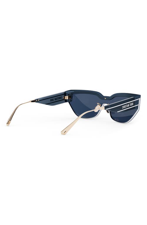 Shop Dior 'club M3u Mask Sunglasses In Shiny Blue/blue Mirror