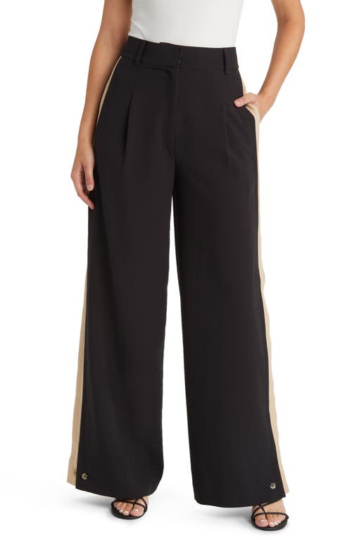 Favorite Daughter Margaret Wide Leg Pants in Black/Beige at Nordstrom, Size 10