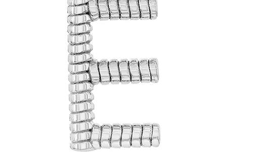 Shop Simona Croissant Initial Pendant Necklace In Silver- E