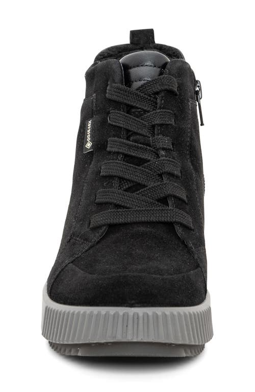 Ara Dahlia Waterproof Faux Fur Lined Sneaker In Black