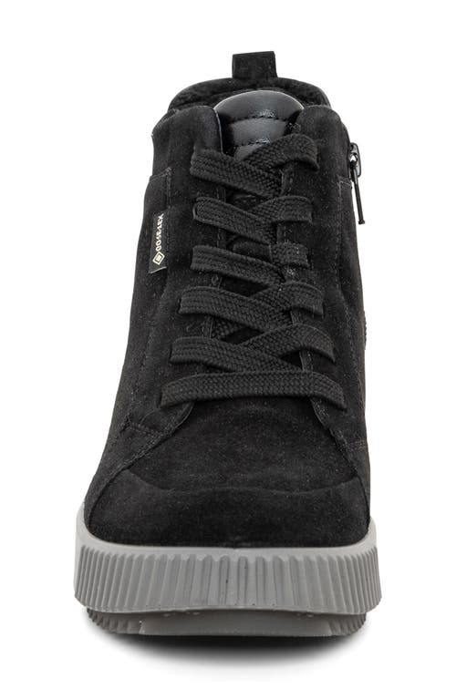 Shop Ara Dahlia Waterproof Faux Fur Lined Sneaker In Black