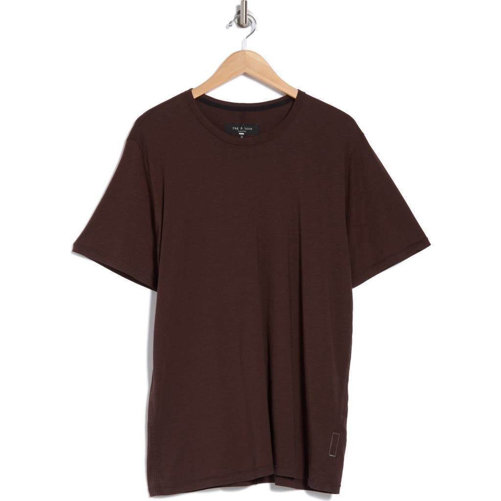 Rag & Bone Crewneck Cotton Blend T-shirt In Espresso