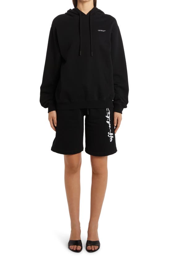 OFF-WHITE FLORAL ARROW COTTON HOODIE