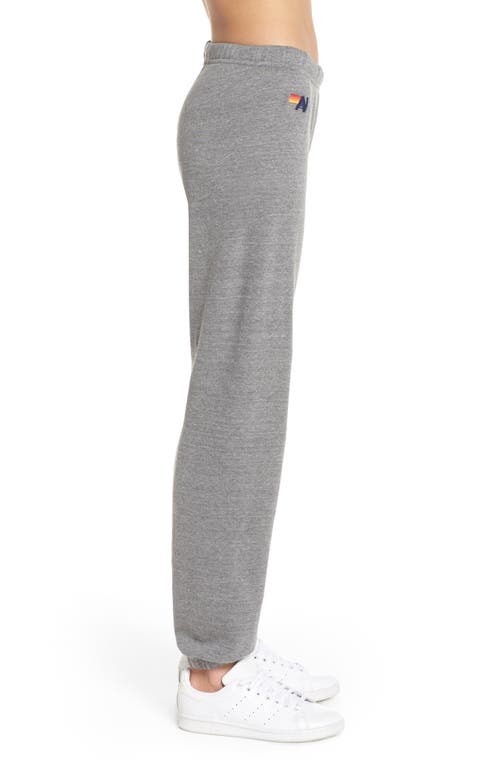 Shop Aviator Nation Stripe Sweatpants In Heather Grey/blue Stripes