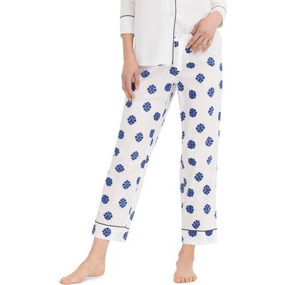 J.crew Crop Lightweight Cotton Pajama Pants, White