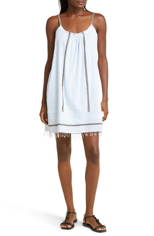 lemlem Zina Cotton Blend Cover-Up Dress in Tutu Blue at Nordstrom, Size Medium