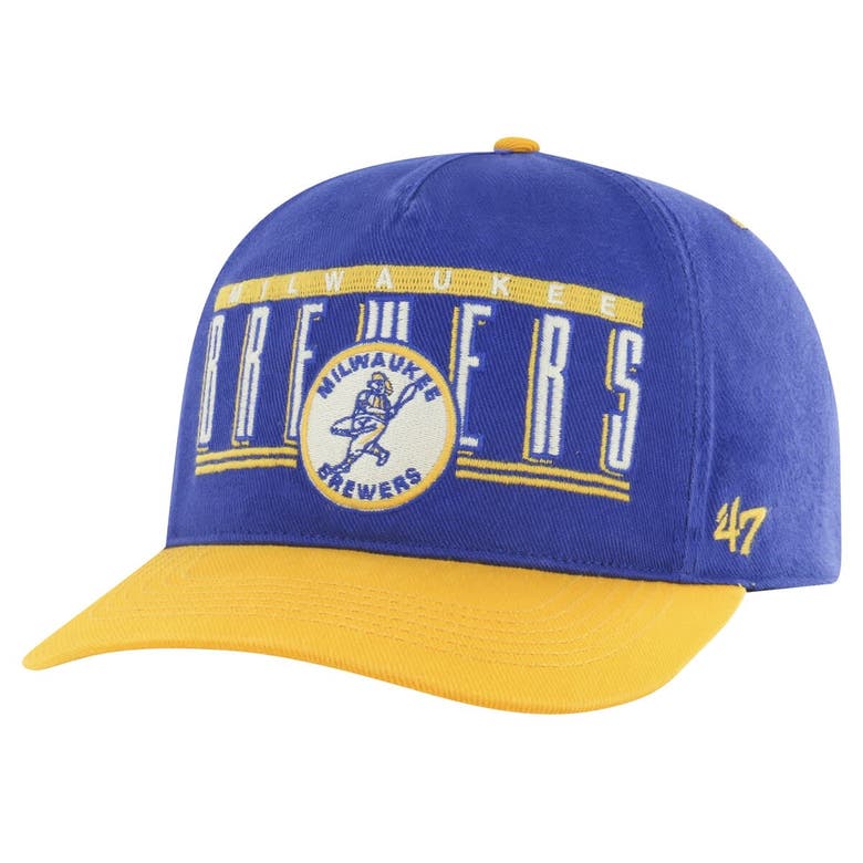 47 ' Royal Milwaukee Brewers  Double Headed Baseline Hitch Adjustable Hat In Blue