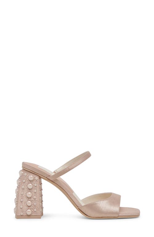 Shop Dolce Vita Jemmy Imitation Pearl Slide Sandal In Champagne Pearls