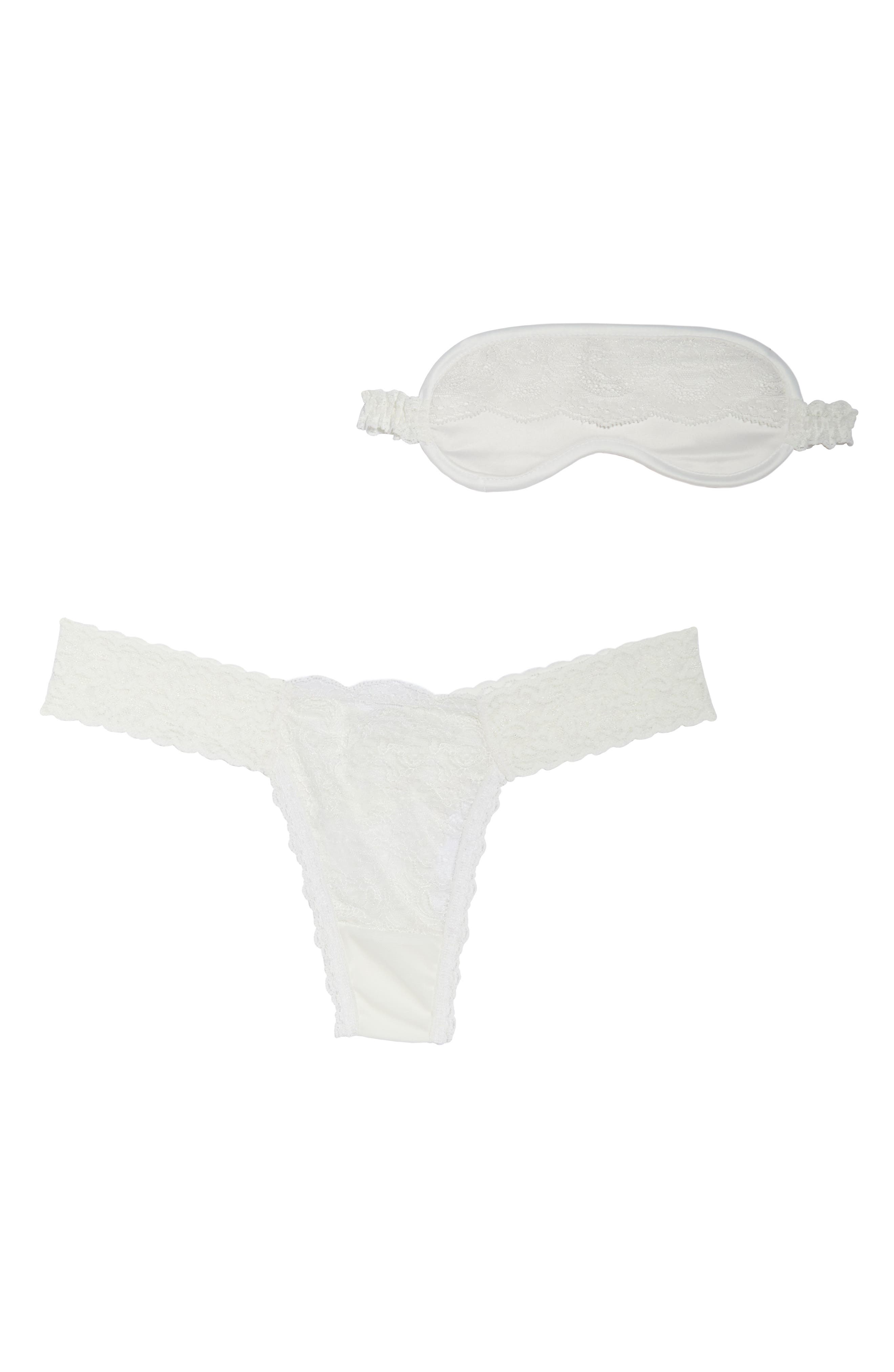 Hanky Panky Julia Low Rise Diamond Thong & Eye Mask Boxed Set Nordstrom