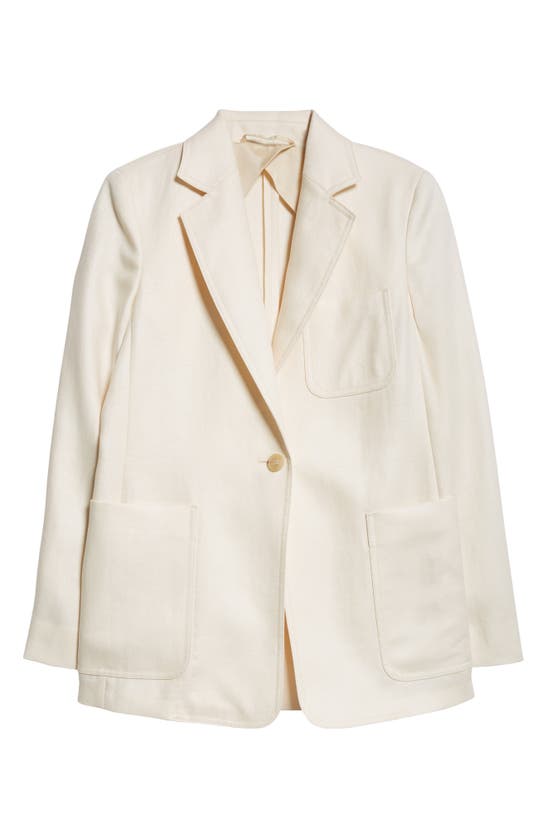 Max Mara Boemia Linen Suiting Blazer In White