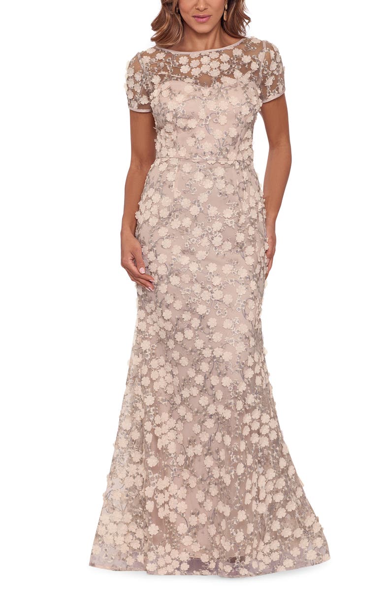 Xscape 3d Floral Cap Sleeve Trumpet Gown Nordstrom Xscape 3d Floral Cap Sleeve Trumpet Gown Nordstrom