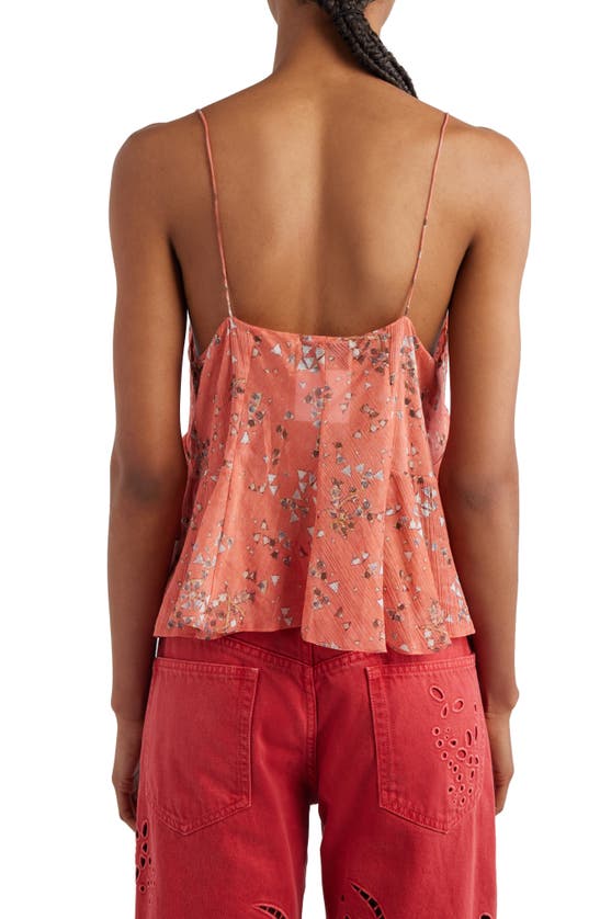 Shop Isabel Marant Anissa Floral Cotton & Silk Chiffon Camisole In Shell Pink